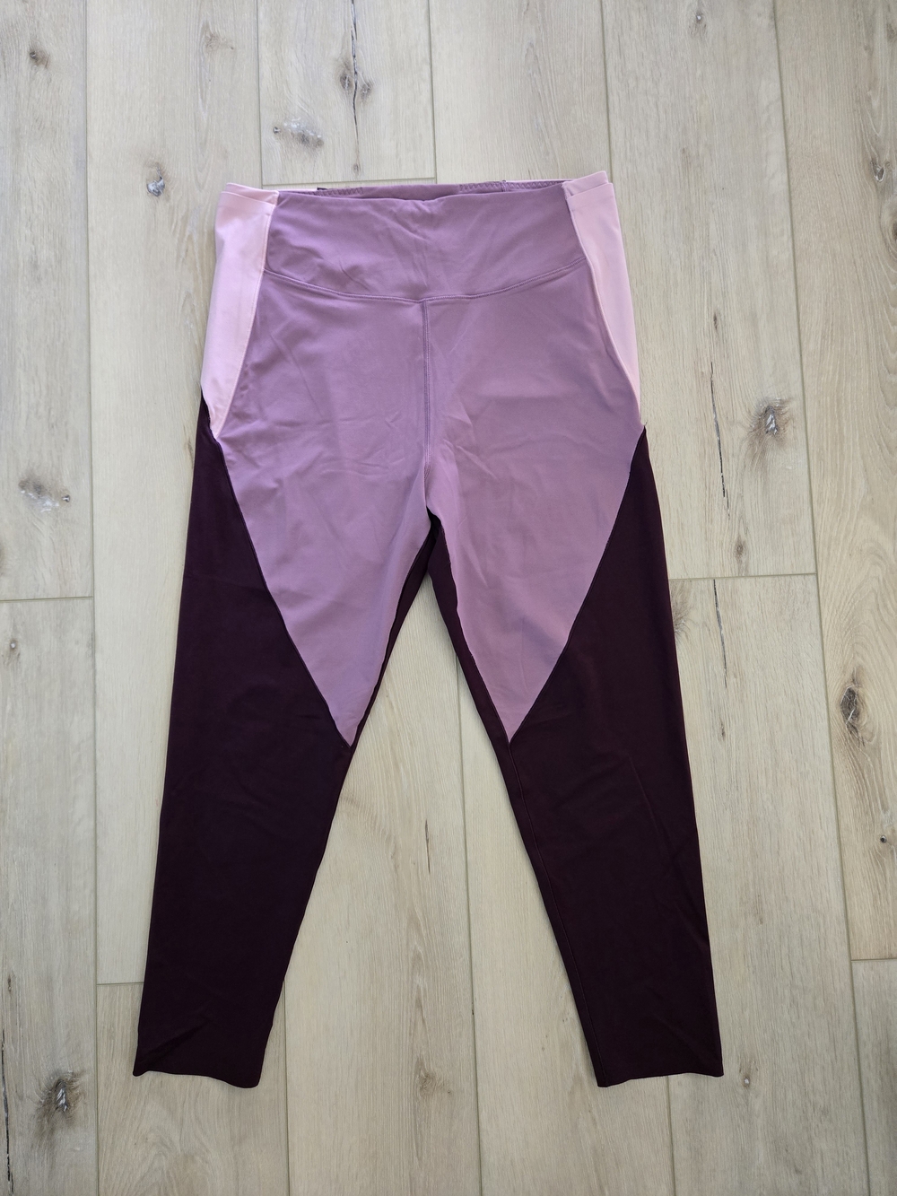 Victoria's Secret Leggings Women’s 16 Purple Pink Colorblock Ankle Stretch NWOT